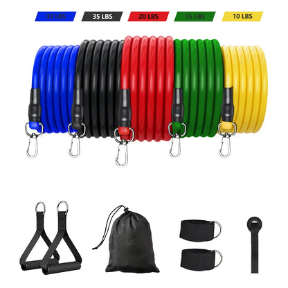 Kit de Bandas de resistencia con agarres para Fitness y trabajo pesado.