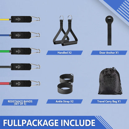 Kit de Bandas de resistencia con agarres para Fitness y trabajo pesado.